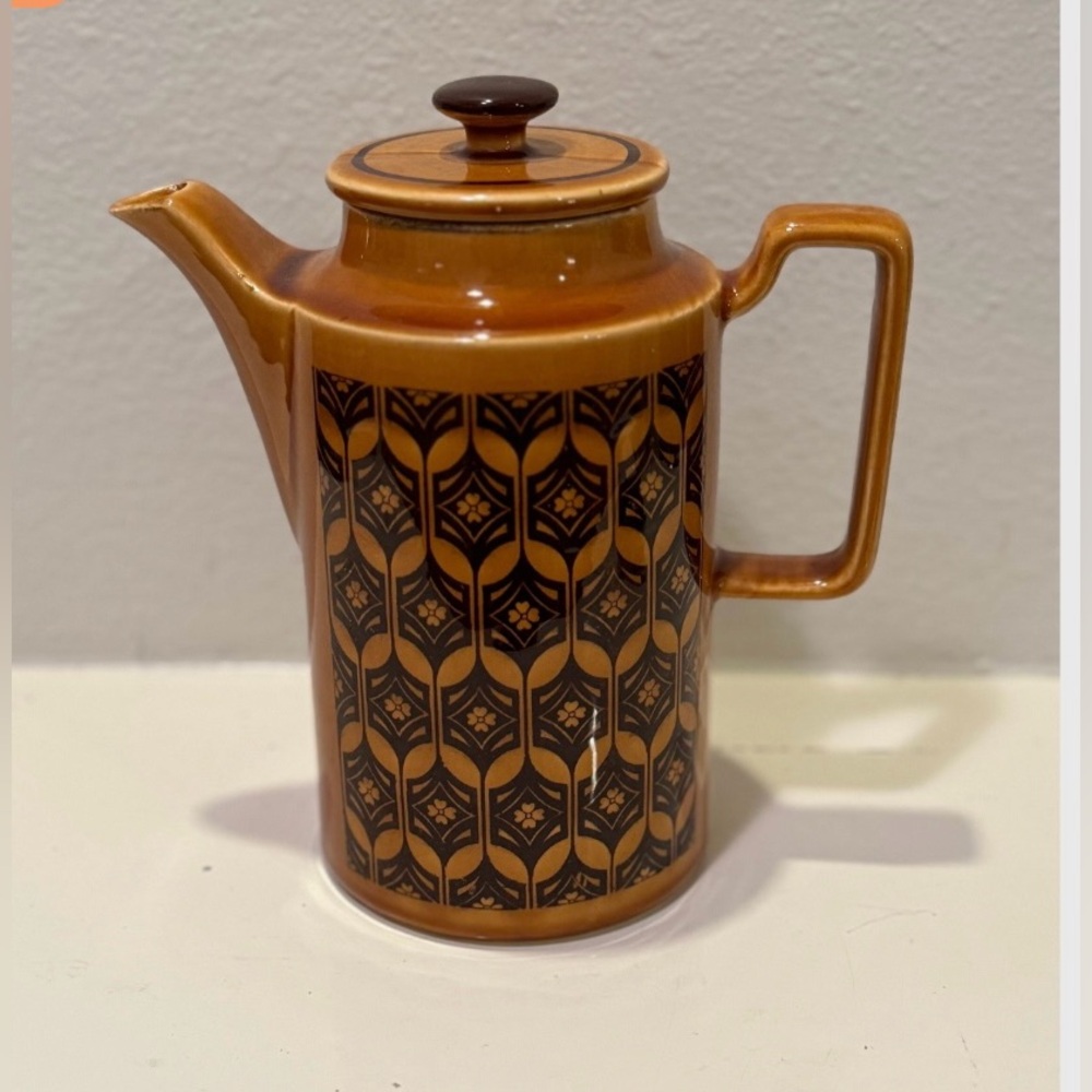 Vintage 70s MCM Royal Sealy Golden Brown Coffee Pot/Pitcher